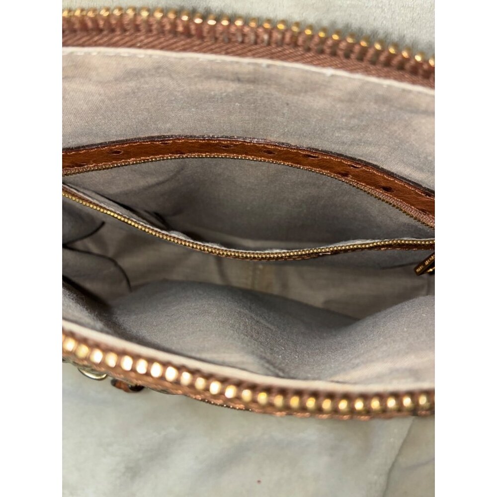 * VTG Marc Jacobs Coated Canvas Ostrich Stam Hobo Bag Purse Green Medium Size #i - Picture 10 of 13
